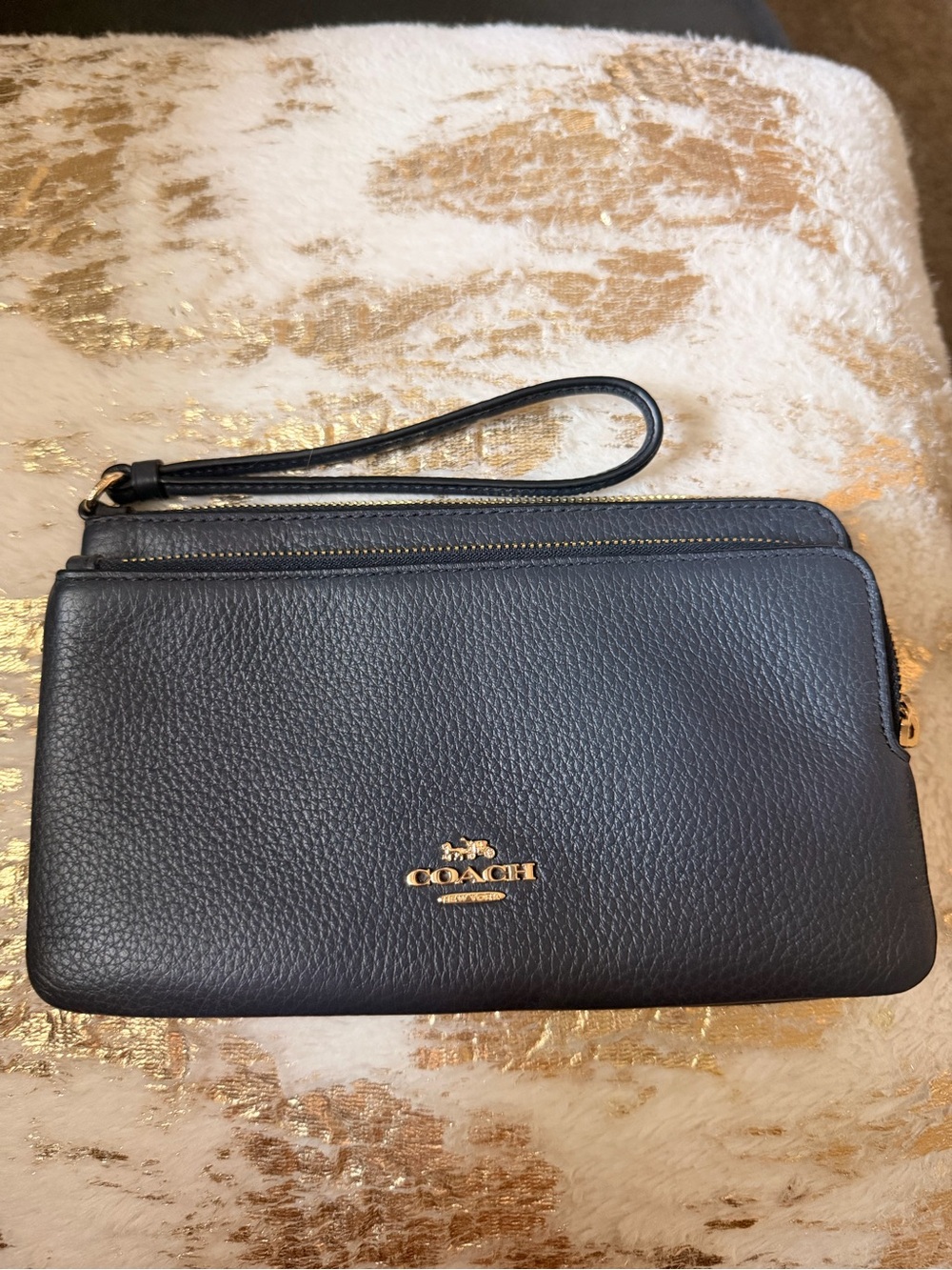 Coach double zip wallet